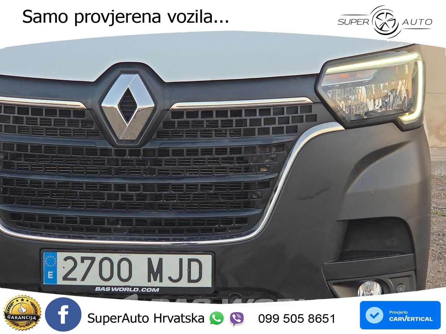 Renault Master 145PK ITV 07-2027 - L3H2 - LED - Aire aco 145 KS