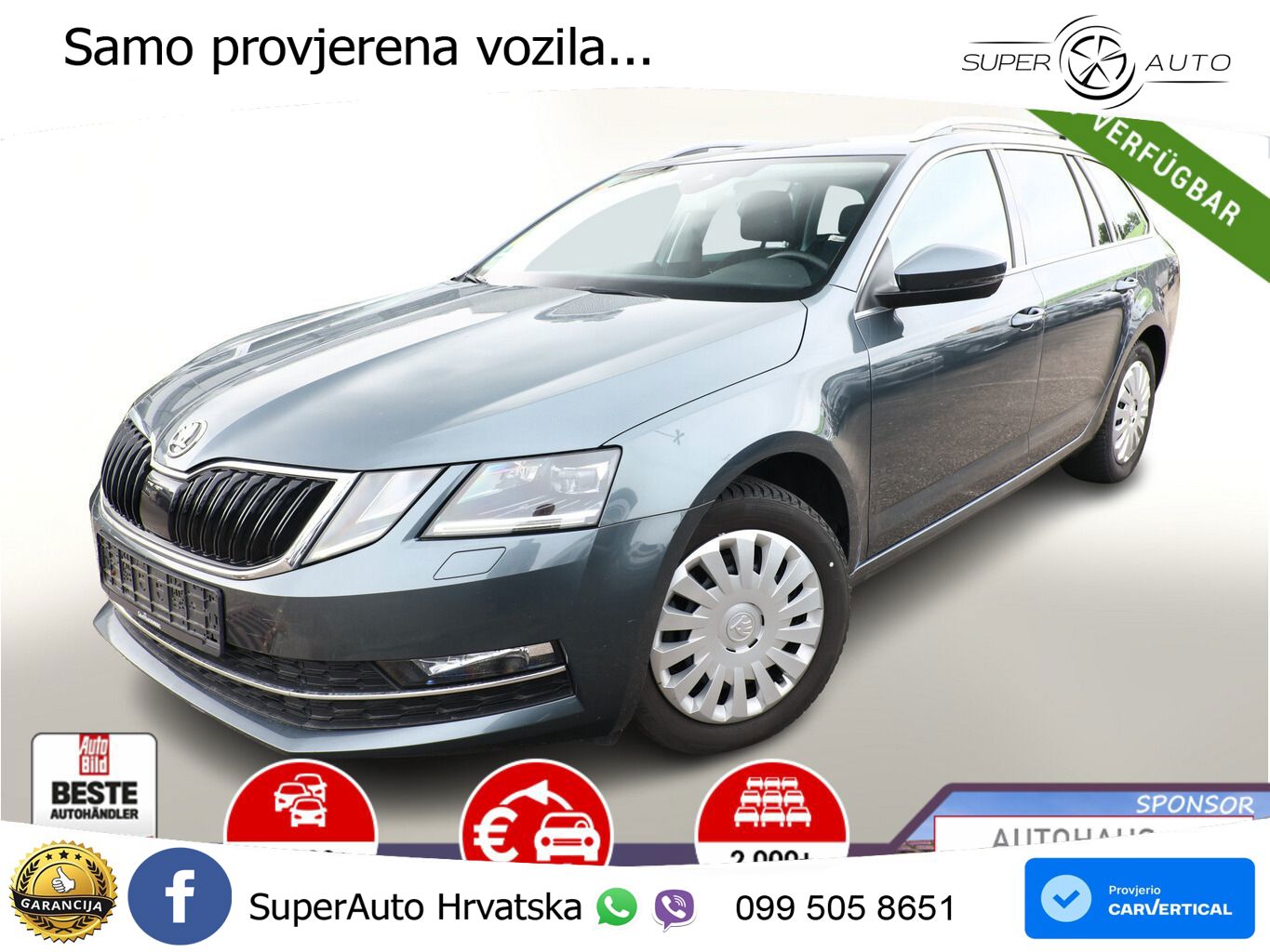 Škoda Octavia Combi 2.0 TDI (150 KS) DSG LED+GR SJED+ACC