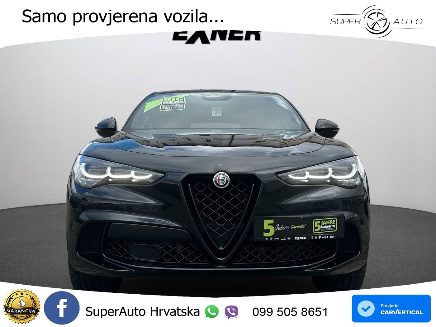 Alfa Romeo Stelvio Quadrifoglio 2.9 V6 Bi-Turbo (520 KS) Q4 Automatic LED+GR SJED+ACC
