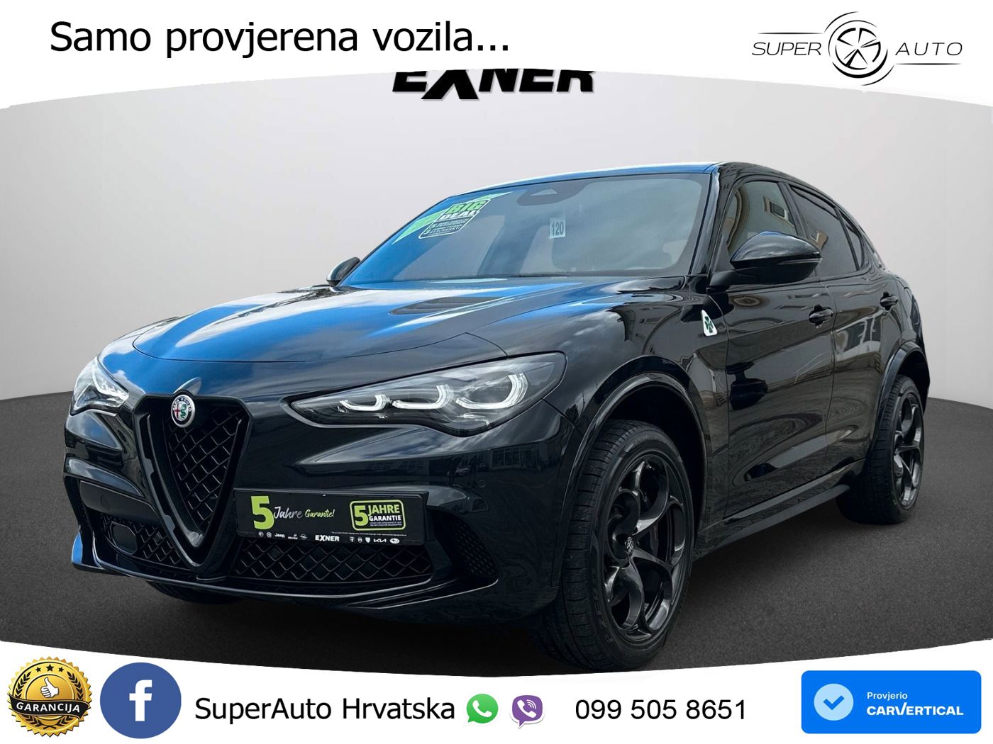 Alfa Romeo Stelvio Quadrifoglio 2.9 V6 Bi-Turbo (520 KS) Q4 Automatic LED+GR SJED+ACC