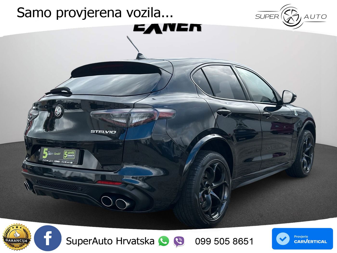 Alfa Romeo Stelvio Quadrifoglio 2.9 V6 Bi-Turbo (520 KS) Q4 Automatic LED+GR SJED+ACC