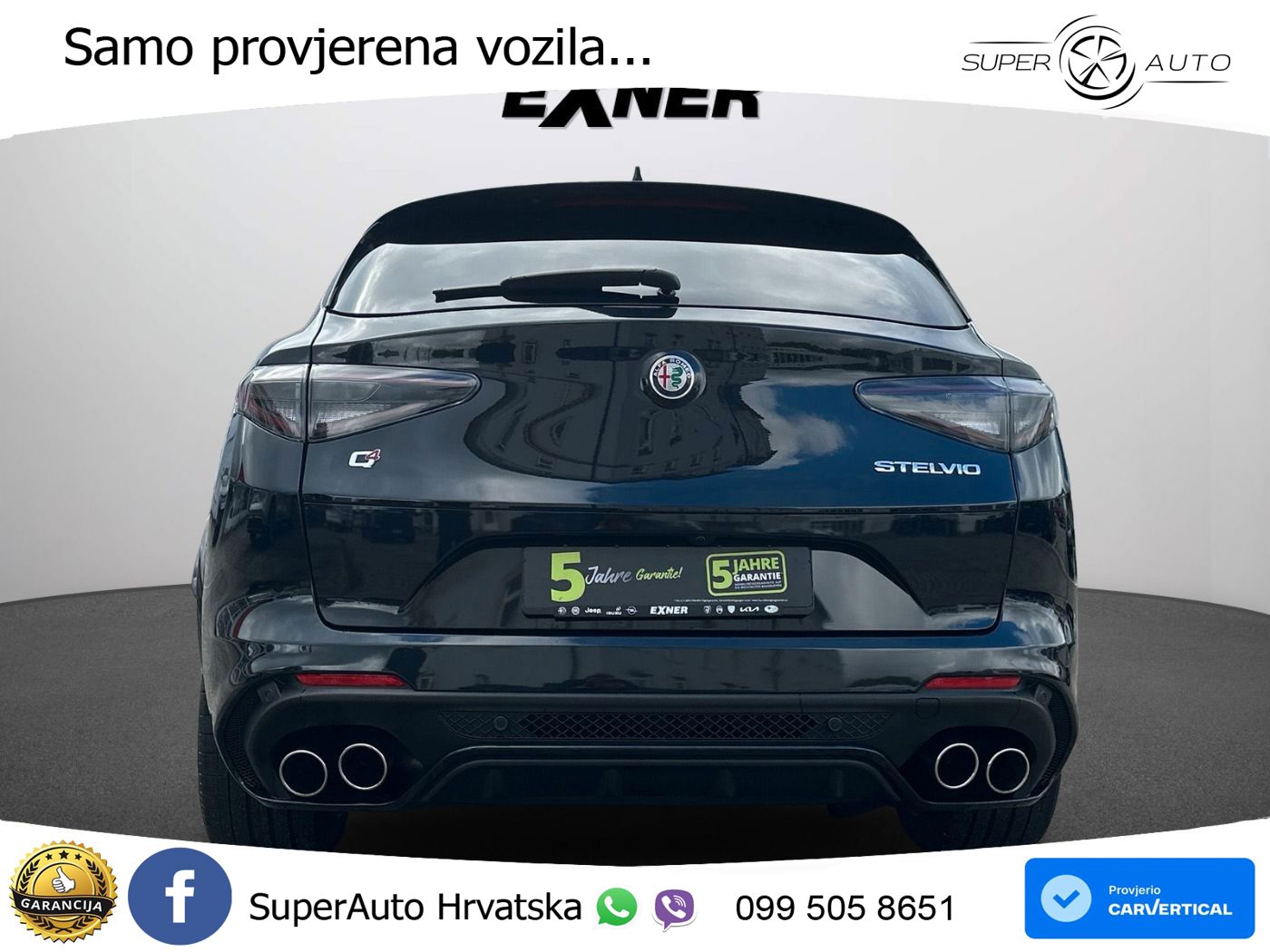 Alfa Romeo Stelvio Quadrifoglio 2.9 V6 Bi-Turbo (520 KS) Q4 Automatic LED+GR SJED+ACC