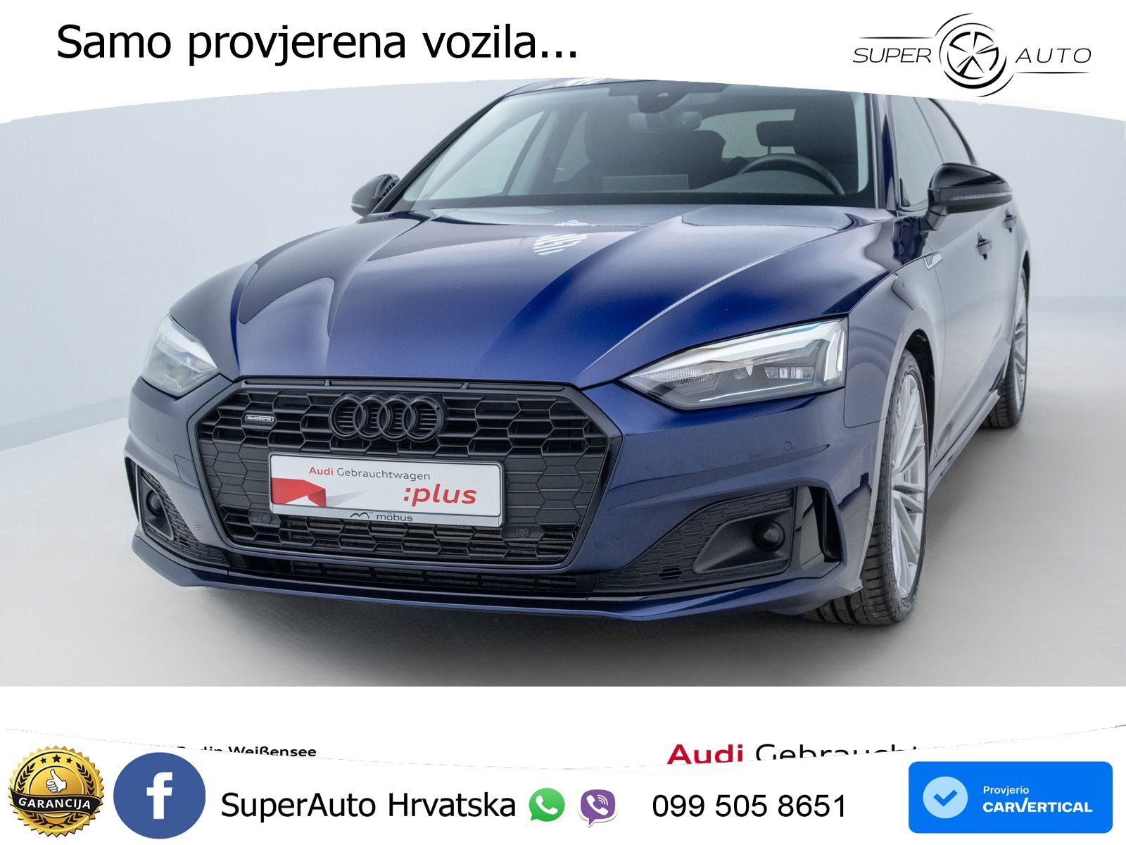 Audi A5 Sportback  40 TFSI (204 KS) quattro S tronic LED+GR SJED+ACC