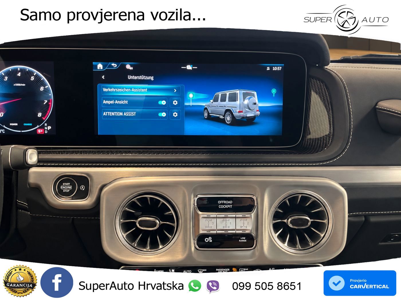 Mercedes AMG G 63 Long V8 (585 KS) 4MATIC 9G-TRONIC AMG SPEEDSHIFT TCT ZRAČNI+ACC+4xGR SJED+KAM