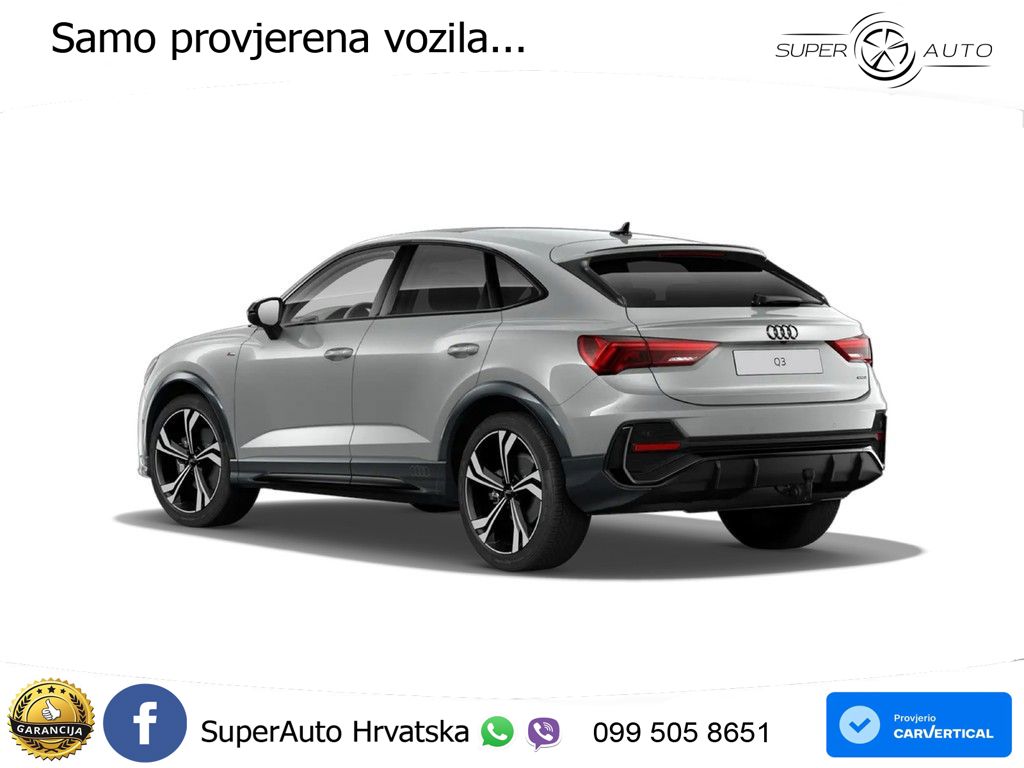 Audi Q3 II Sportback 45 TFSI (230 KS) quattro S tronic S line MATRIX+GR SJED+KAM