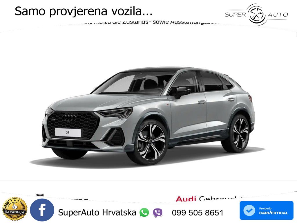 Audi Q3 II Sportback 45 TFSI (230 KS) quattro S tronic S line MATRIX+GR SJED+KAM