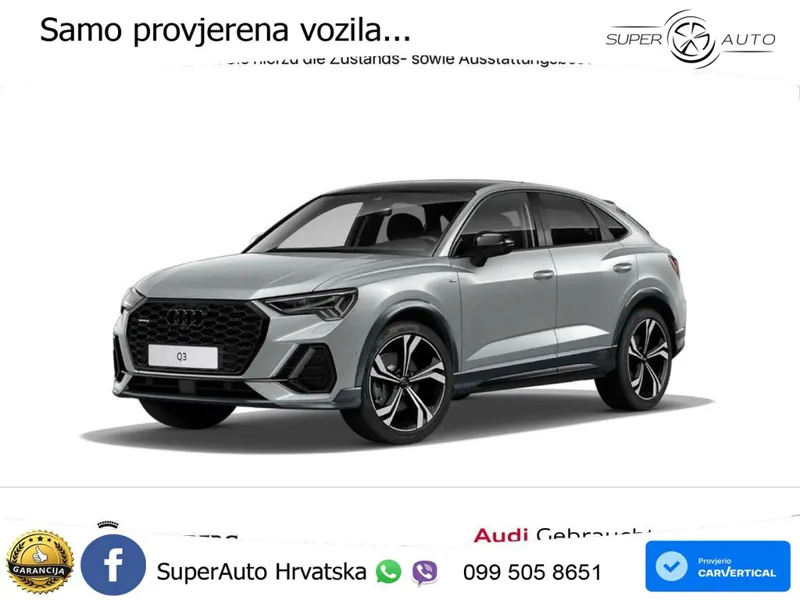 Audi Q3 II Sportback 45 TFSI (230 KS) quattro S tronic S line MATRIX+GR SJED+KAM