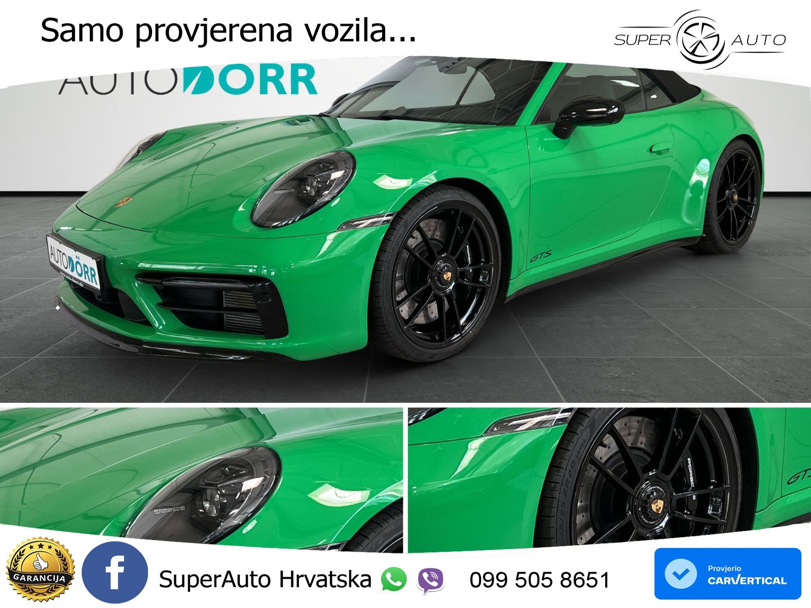 Porsche 911 Carrera 4 GTS Cabriolet 3.0 (480 KS) PDK ZRAČNI+ACC+GR SJED+KAM