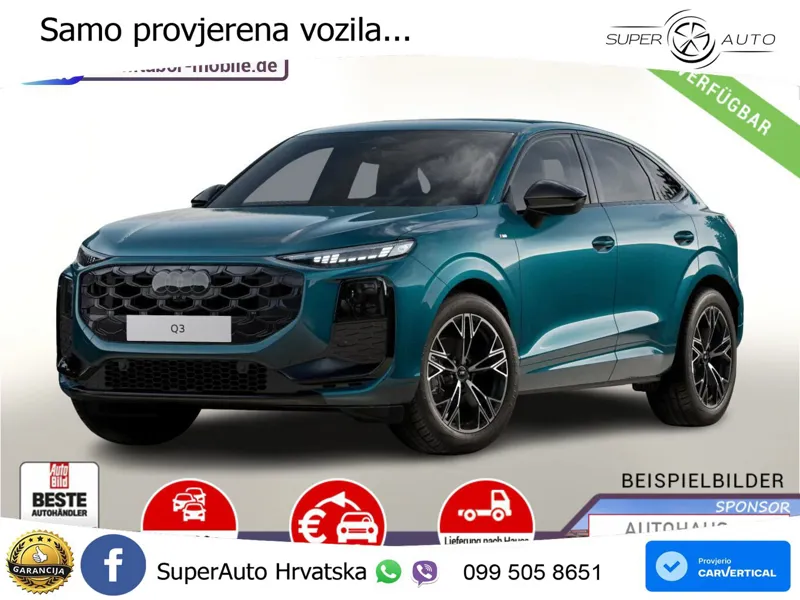 Audi Q3 Sportback 1.5 TFSI (150 KS) S tronic LED+GR SJED+ACC