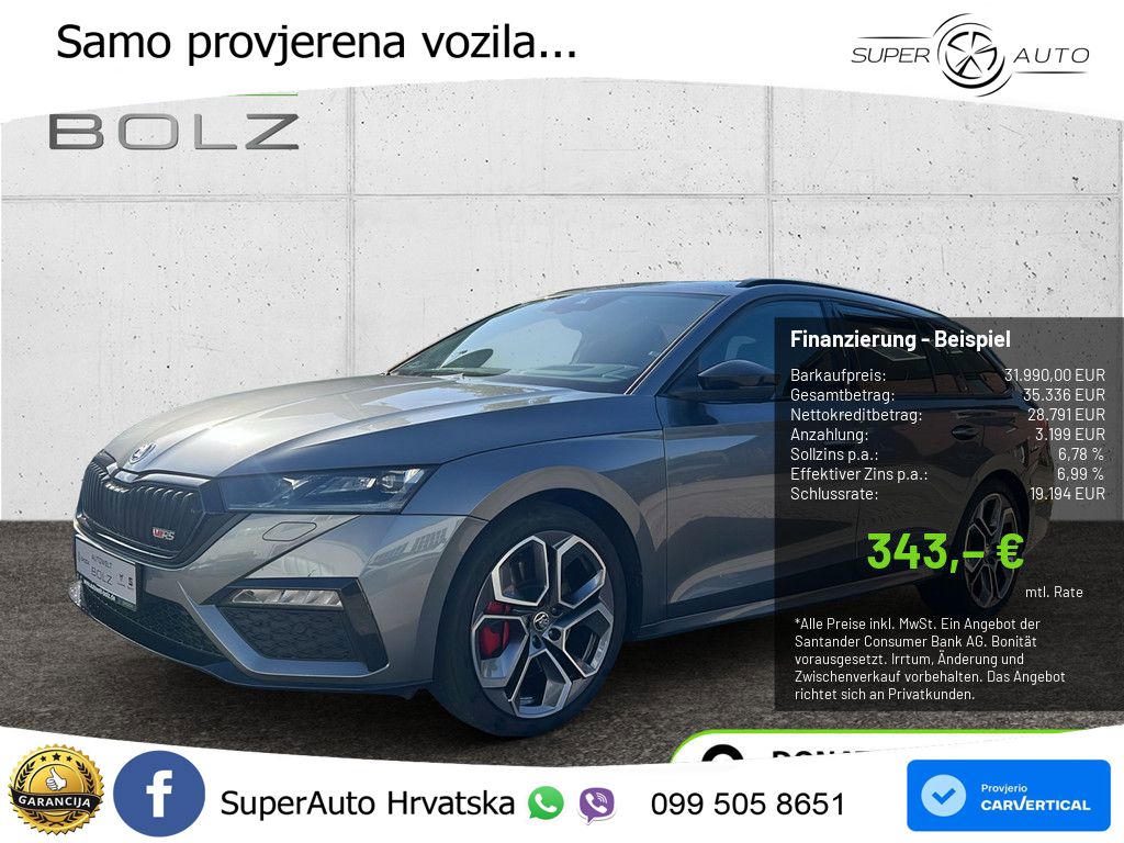 Škoda Octavia Combi RS 2.0 TSI (245 KS) DSG LED+GR SJED+ACC