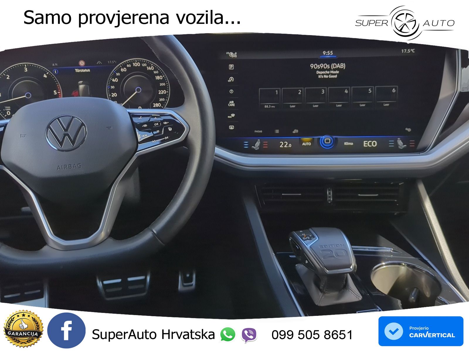 Volkswagen Touareg 3.0 V6 TDI (286 KS) 4MOTION Tiptronic R-Line ZRAČNI+ACC+GR SJED+KAM+PANO