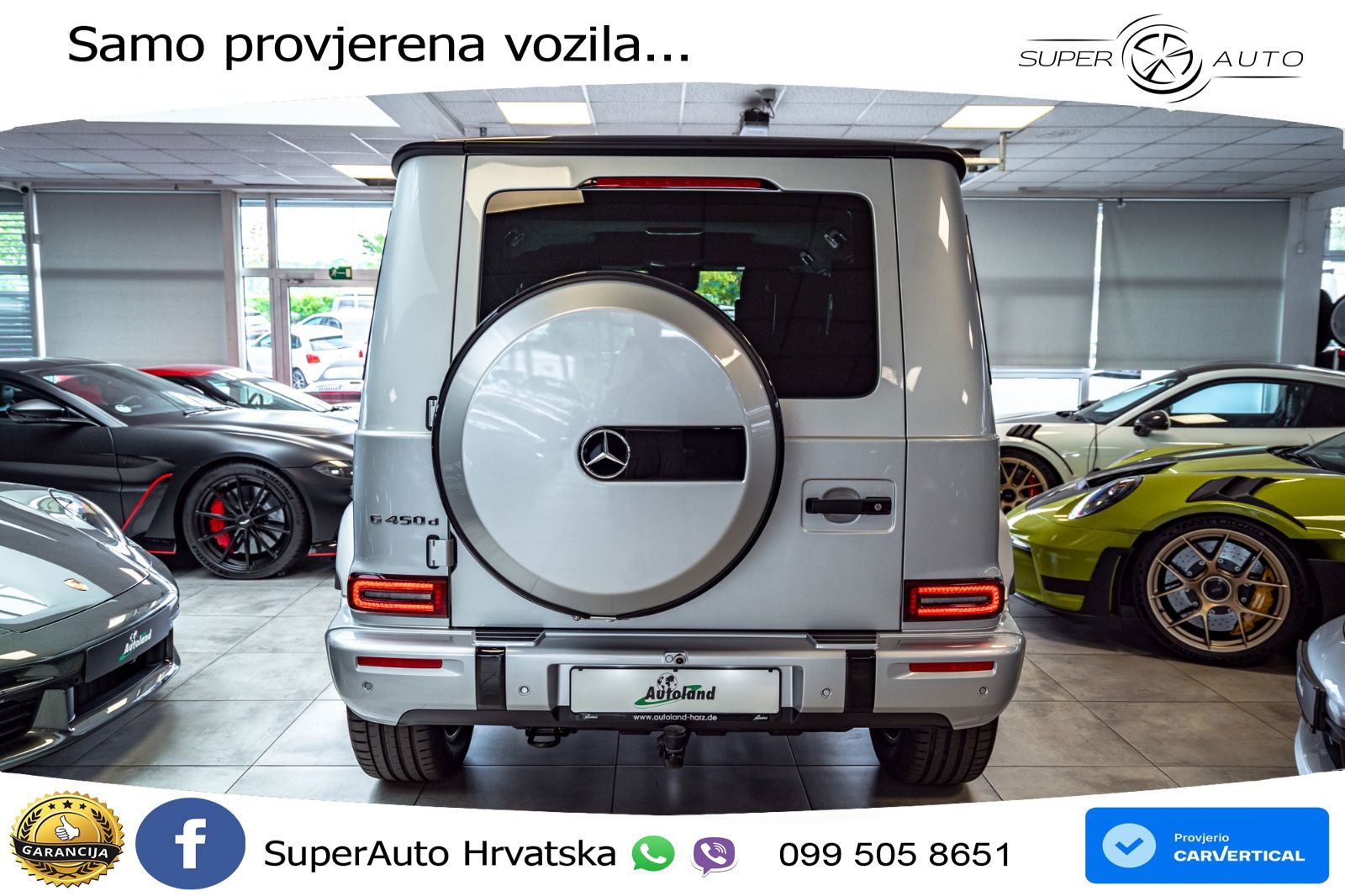 Mercedes G 450d Long (367 KS) 4MATIC 9G-TRONIC Superior ZRAČNI+ACC+GR SJED+360+PANO