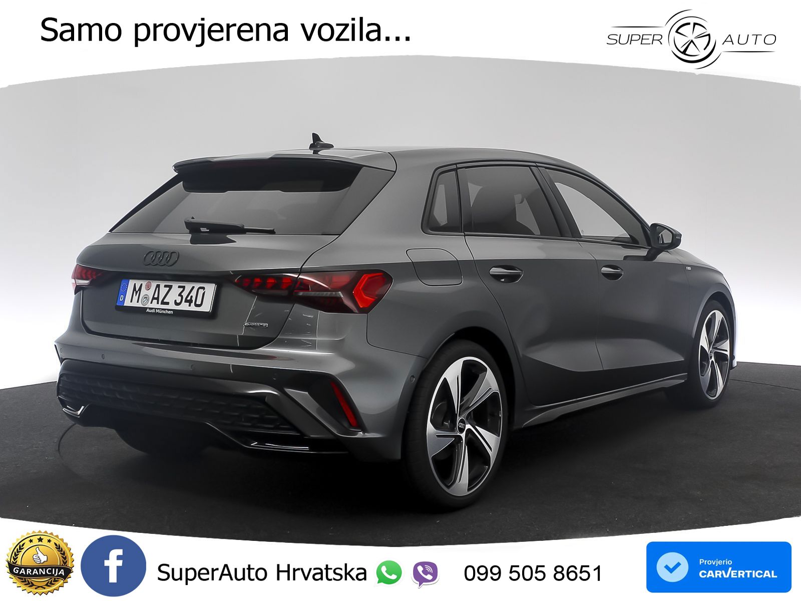 Audi A3 Sportback 40 TFSI (204 KS) quattro S tronic S line LED+GR SJED+ACC