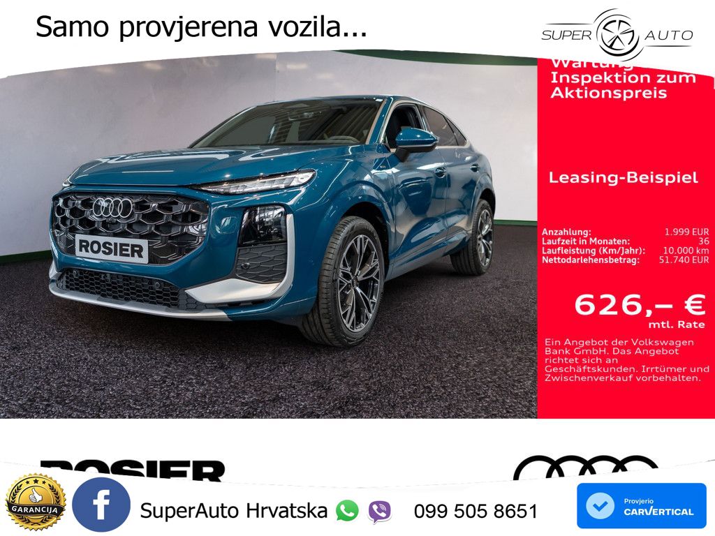 Audi Q3 Sportback 1.5 TFSIe (272 KS) S tronic S line LED+GR SJED+ACC