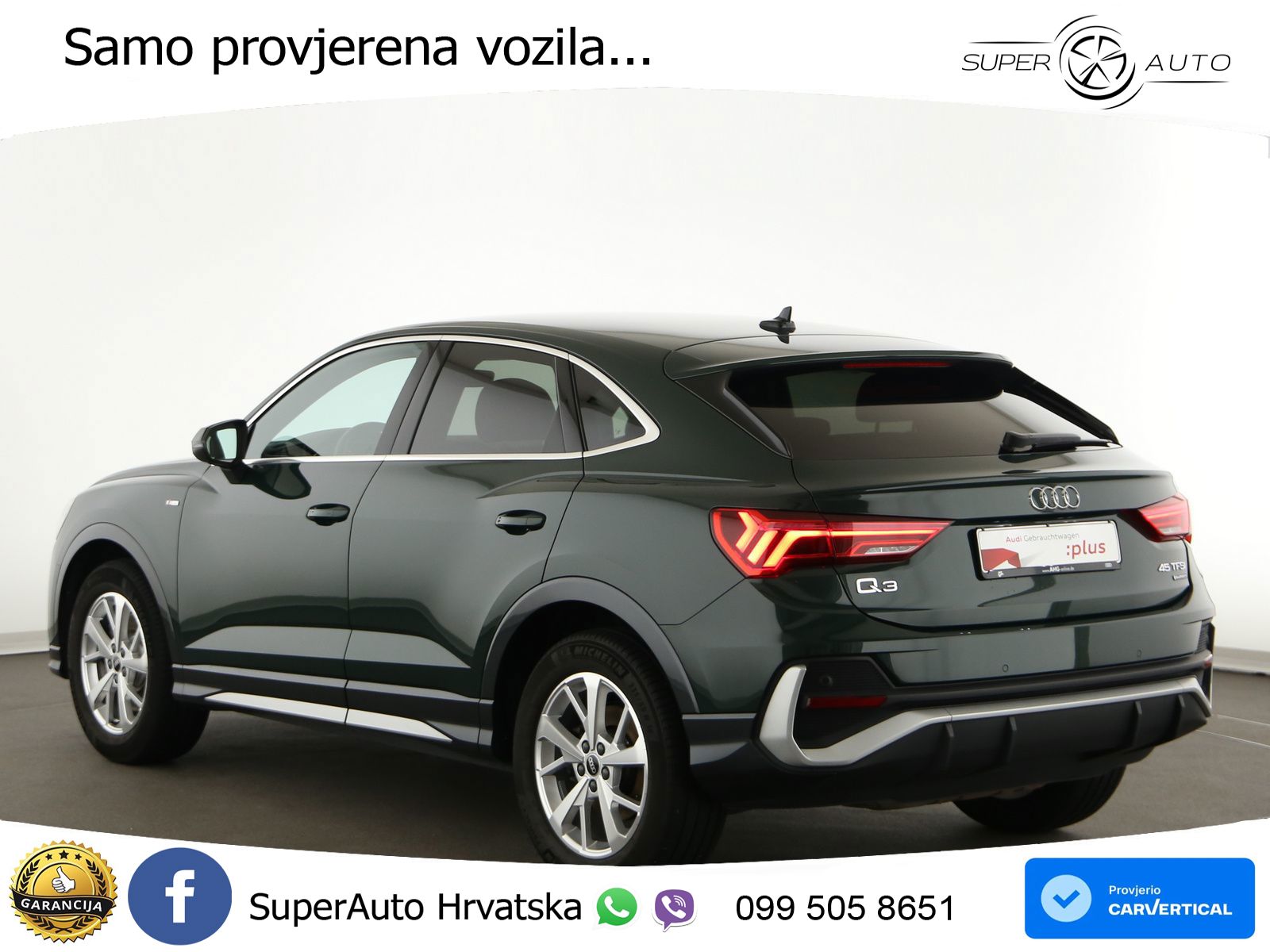 Audi Q3 II Sportback 45 TFSI (245 KS) quattro S tronic S line LED+GR SJED+ACC