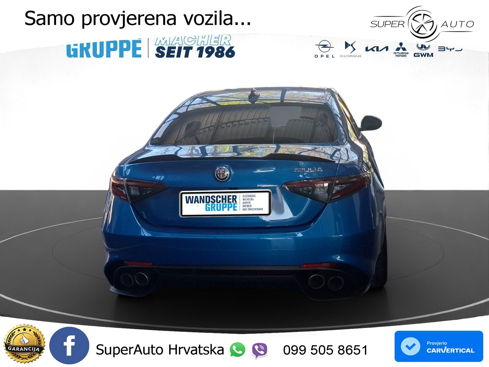 Alfa Romeo Giulia Quadrifoglio 2.9 V6 Bi-Turbo (520 KS) Automatic LED+GR SJED+ACC