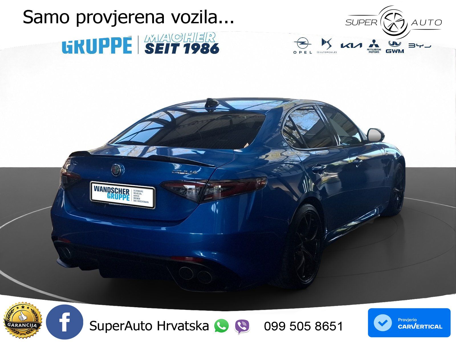 Alfa Romeo Giulia Quadrifoglio 2.9 V6 Bi-Turbo (520 KS) Automatic LED+GR SJED+ACC