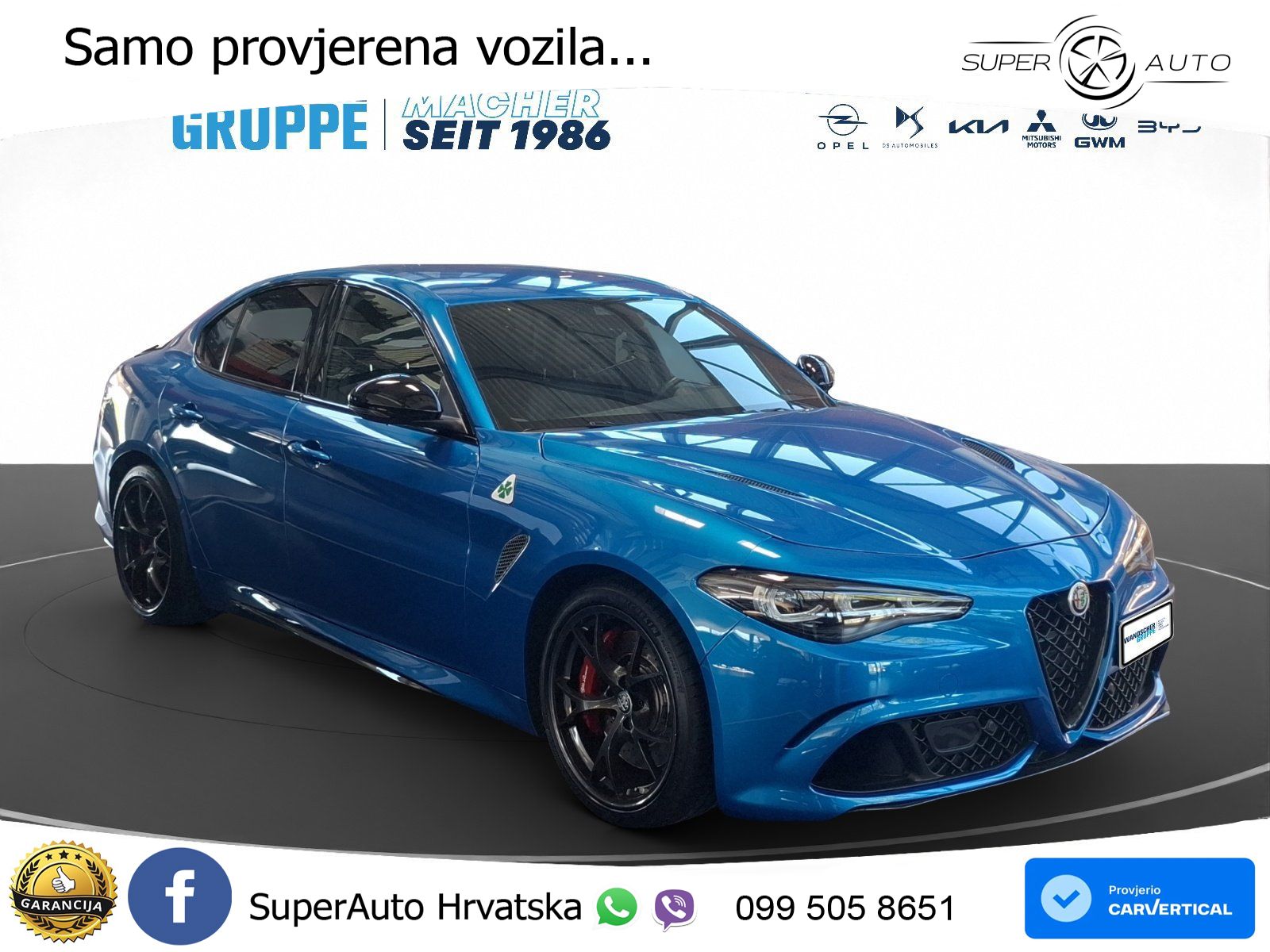 Alfa Romeo Giulia Quadrifoglio 2.9 V6 Bi-Turbo (520 KS) Automatic LED+GR SJED+ACC