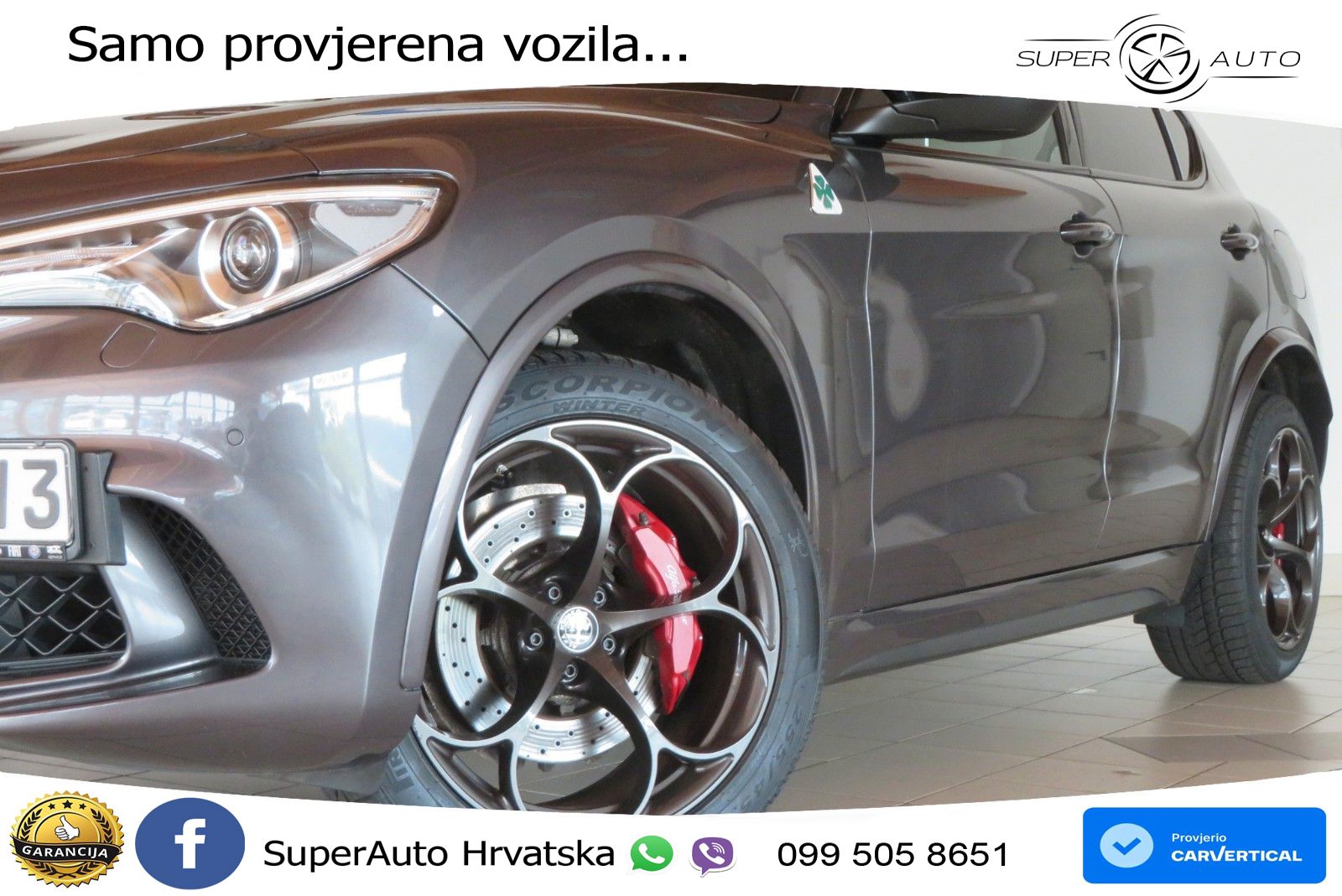 Alfa Romeo Stelvio Quadrifoglio 2.9 V6 Bi-Turbo (520 KS) Q4 Automatic LED+GR SJED+ACC