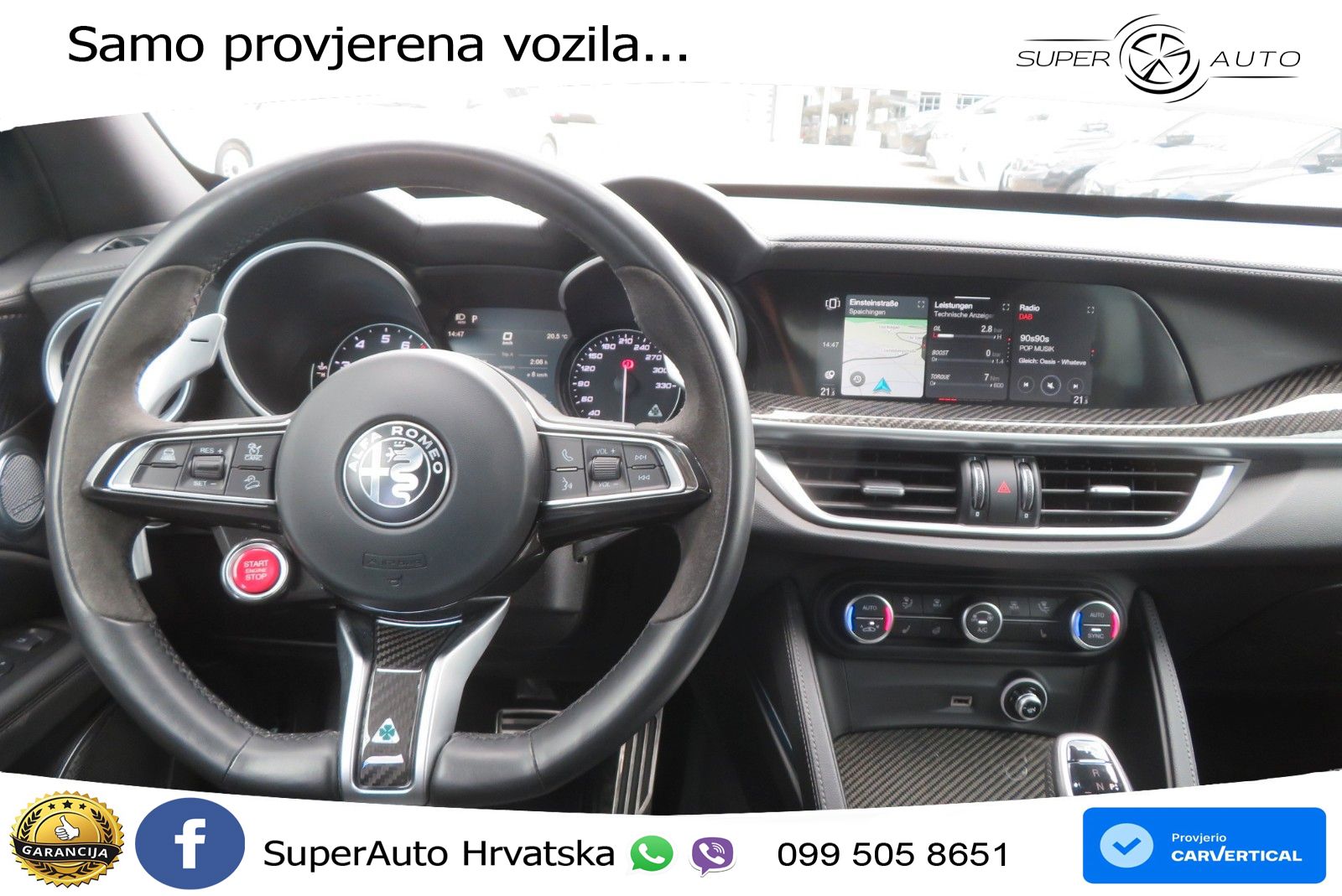 Alfa Romeo Stelvio Quadrifoglio 2.9 V6 Bi-Turbo (520 KS) Q4 Automatic LED+GR SJED+ACC