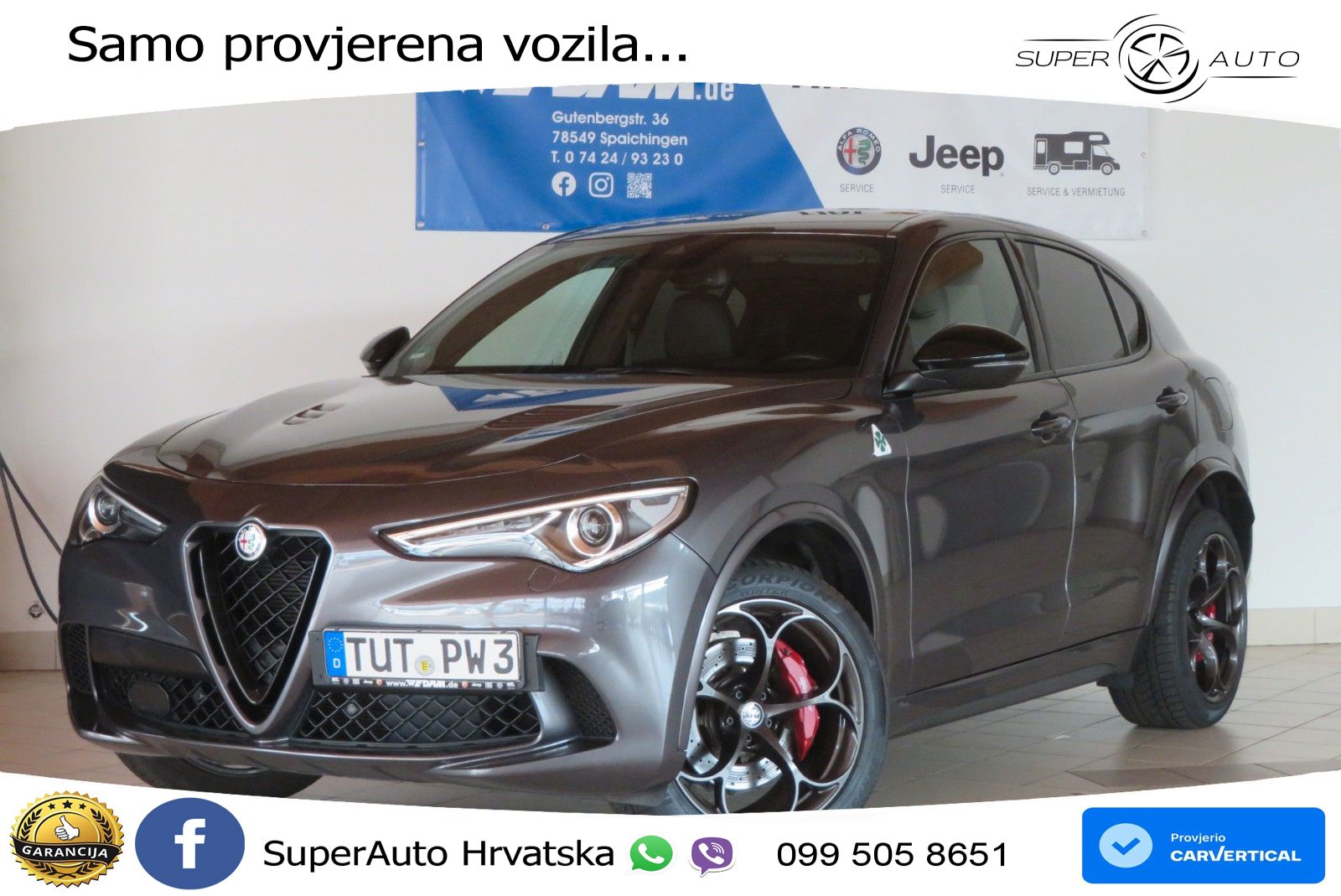 Alfa Romeo Stelvio Quadrifoglio 2.9 V6 Bi-Turbo (520 KS) Q4 Automatic LED+GR SJED+ACC
