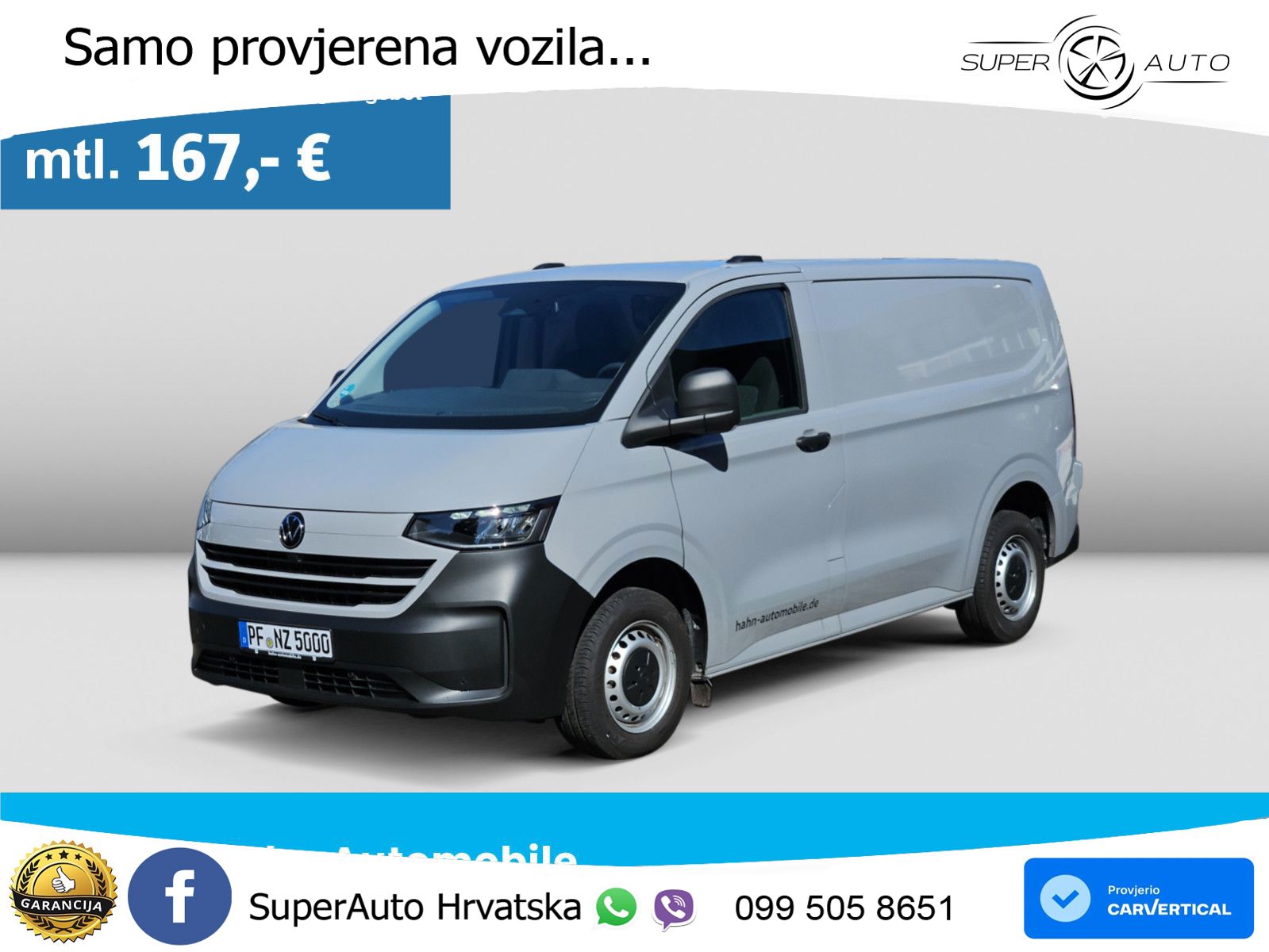 Volkswagen T7 Transporter Kasten 2,0l 81kW PDC KLIMA 110 KS