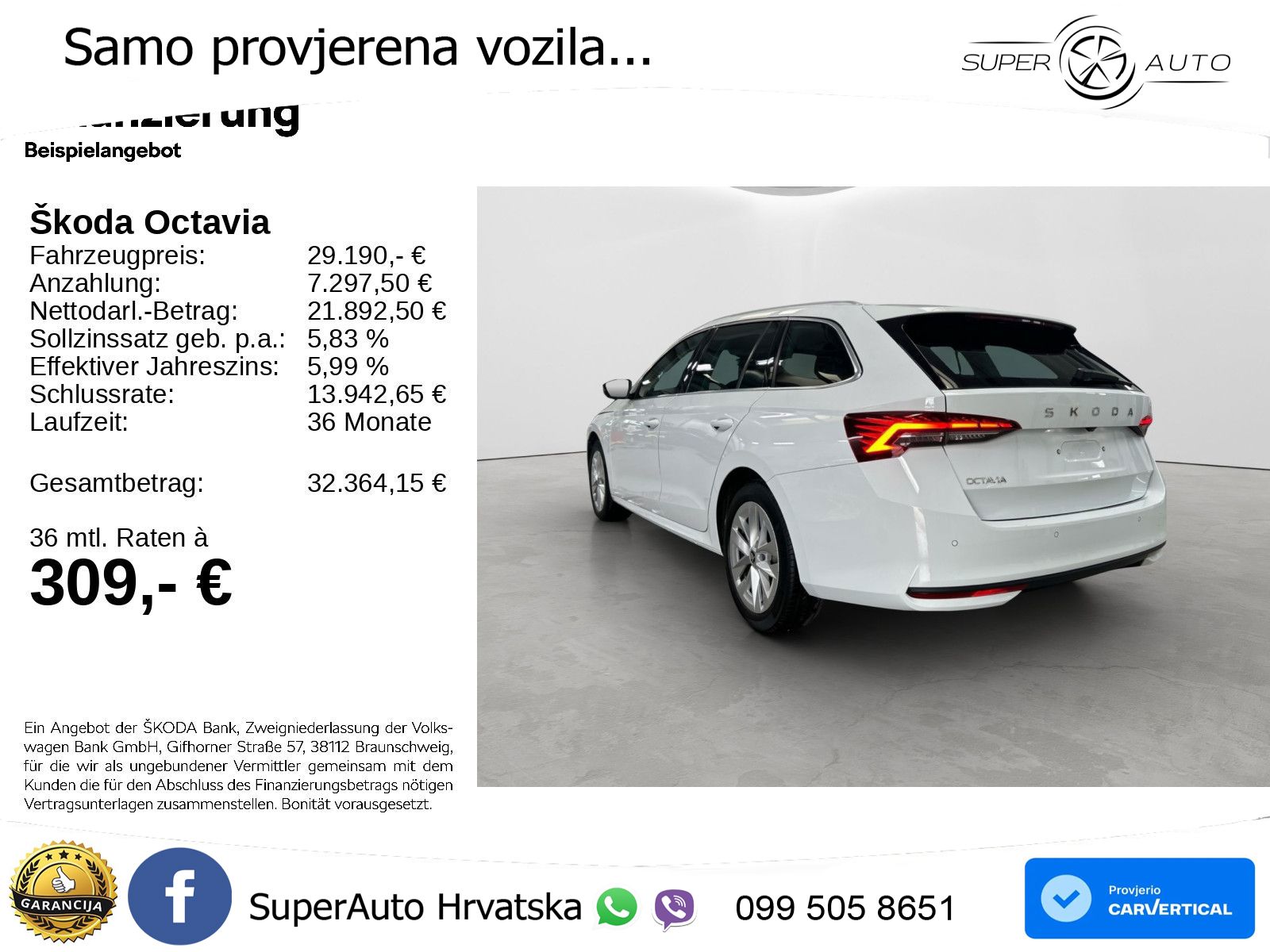 Škoda Octavia Combi 1.5 TSI (150 KS) DSG Selection LED+GR SJED+ACC