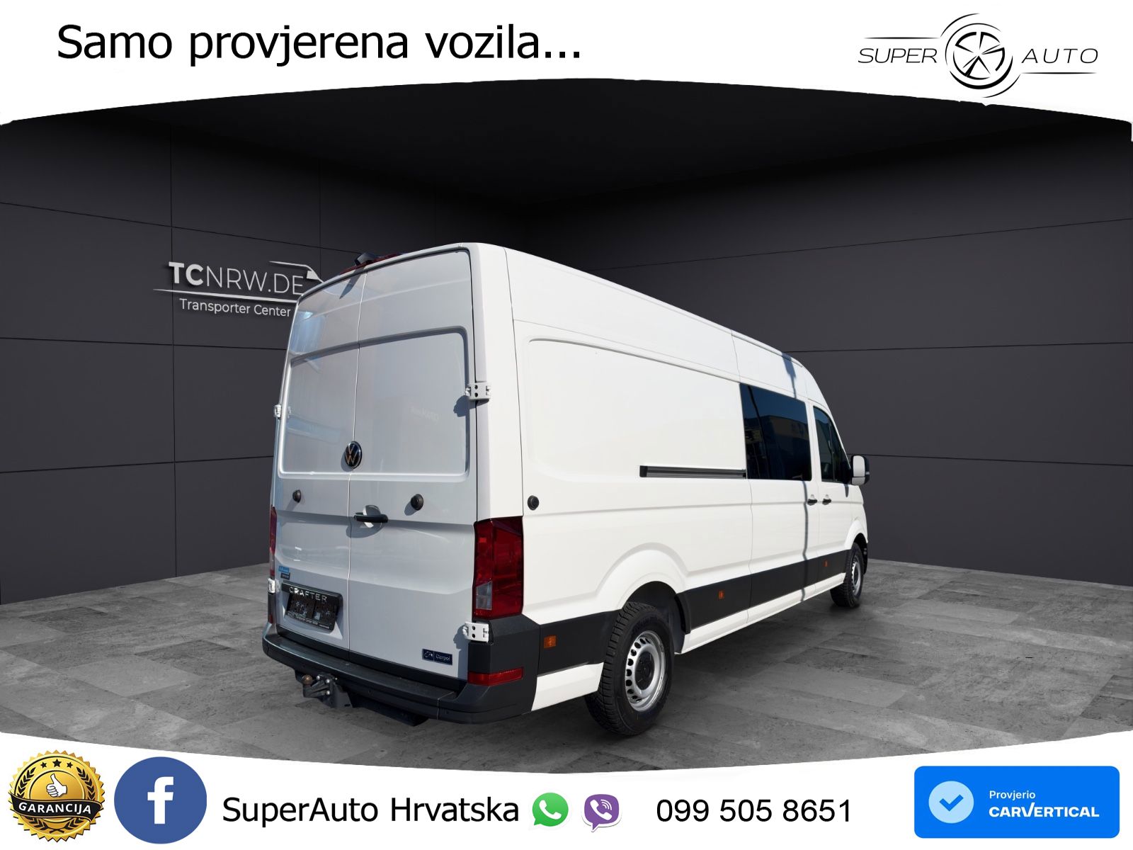 Volkswagen Crafter L4H3 7 Sitzer Automatik AHK 270° Türen 177 KS