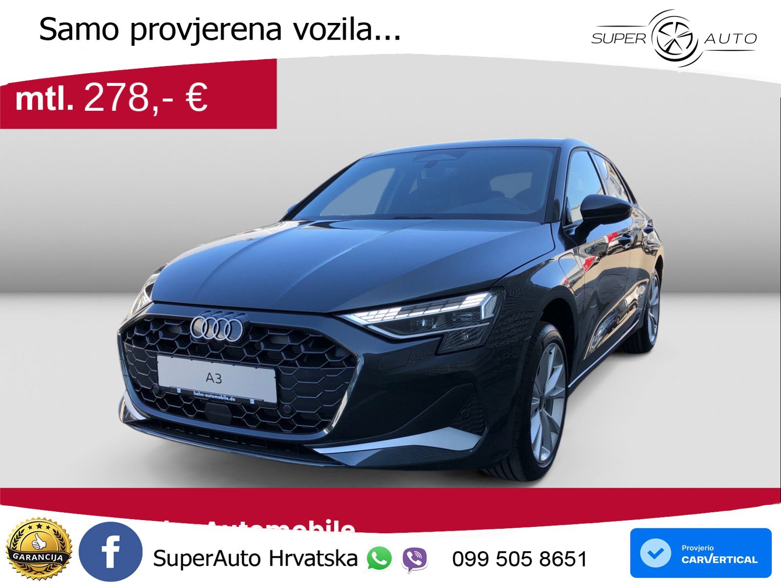Audi A3 Sportback 40 TFSI e (204 KS) Plug-in Hybrid S tronic LED+GR SJED+ACC