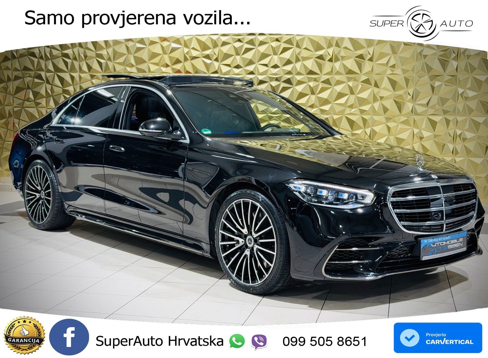 Mercedes S 580 V8 (503 KS) EQ Boost 4MATIC 9G-TRONIC AMG ZRAČNI+ACC+GR SJED+360+PANO