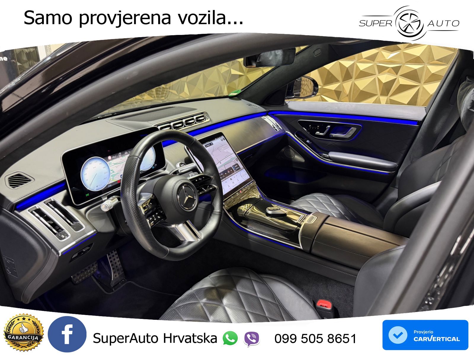 Mercedes S 580 V8 (503 KS) EQ Boost 4MATIC 9G-TRONIC AMG ZRAČNI+ACC+GR SJED+360+PANO