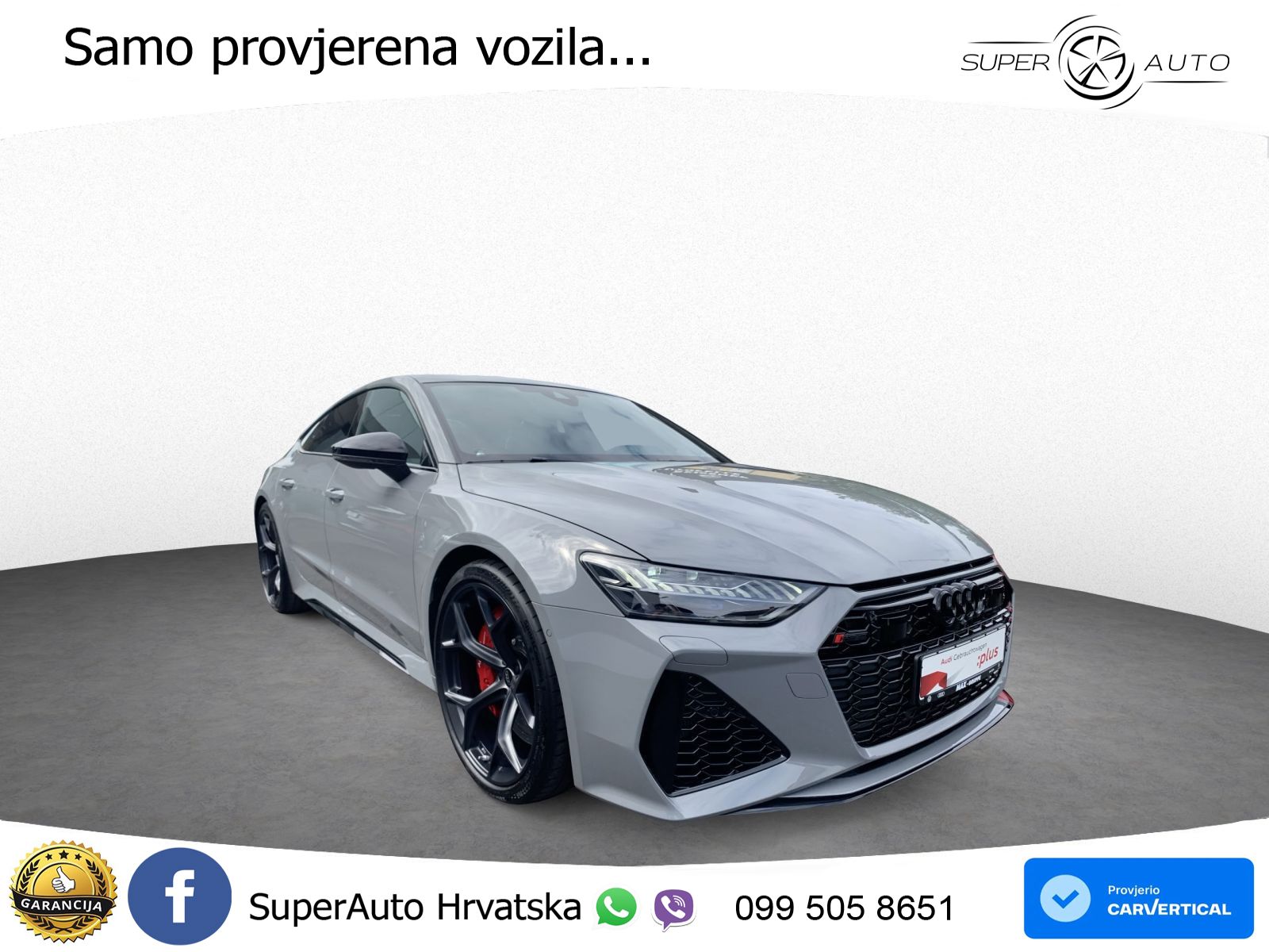 Audi RS7 4.0 TFSI V8 performance (630 KS) quattro tiptronic MATRIX+GR SJED+KAM