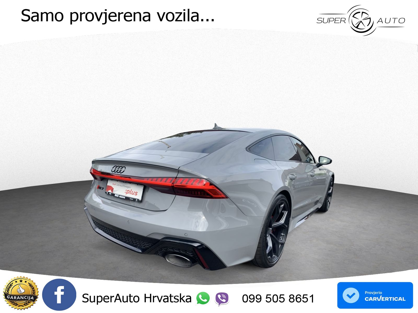 Audi RS7 4.0 TFSI V8 performance (630 KS) quattro tiptronic MATRIX+GR SJED+KAM