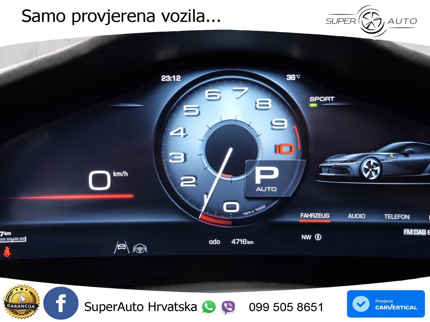 Ferrari 12Cilindri Spider 6.5 V12 (830 KS) F1 DCT MATRIX+GR SJED+KAM