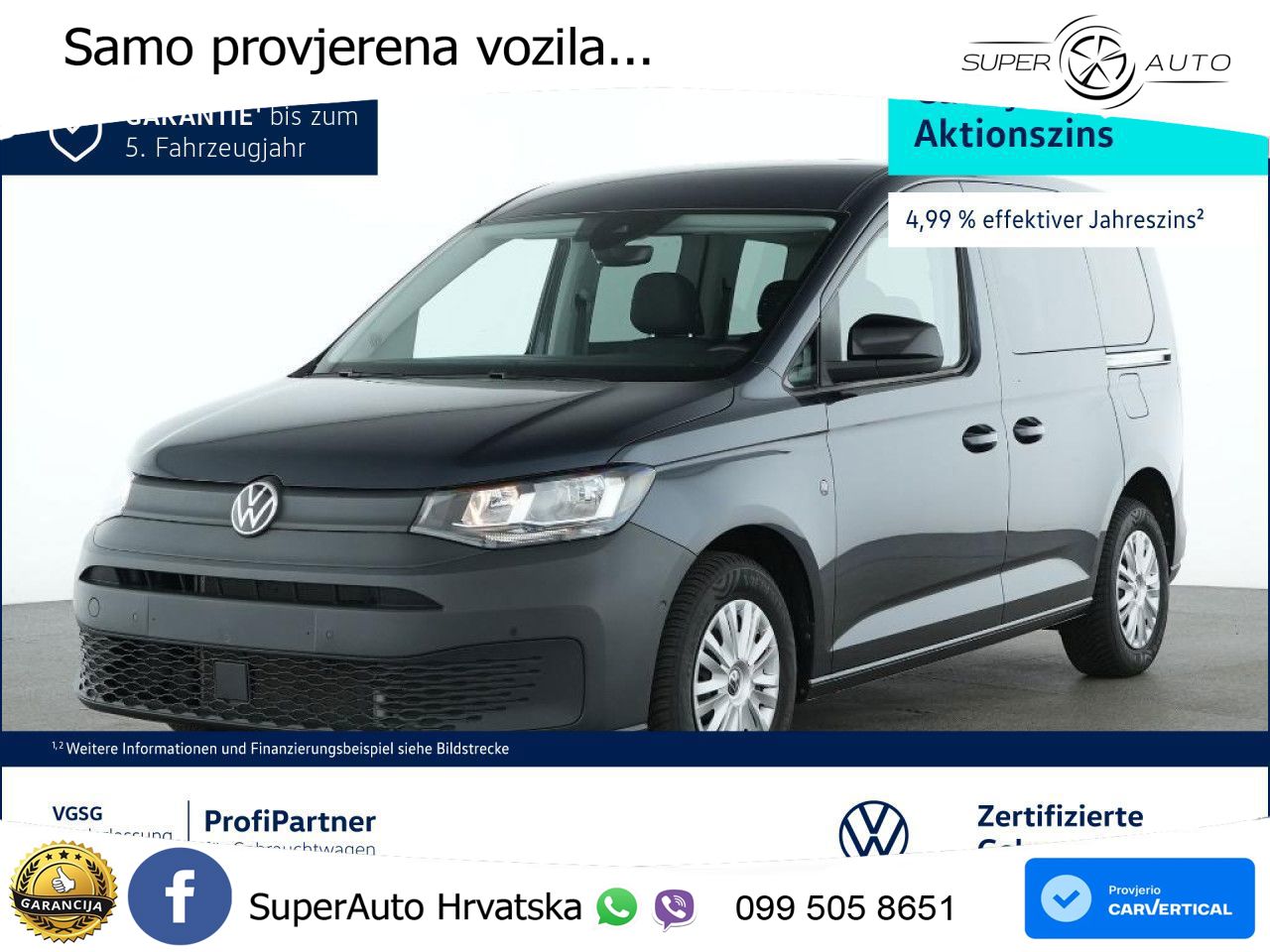 Volkswagen Caddy Basis-Modell AHK Sitzhzg. Klima 5 Jahre ZV 102 KS