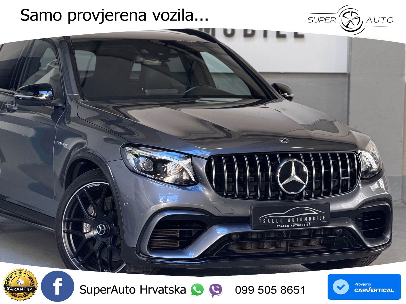 Mercedes AMG GLC 63 V8 (476 KS) 4MATIC+ MCT ZRAČNI+ACC+GR SJED+KAM+PANO
