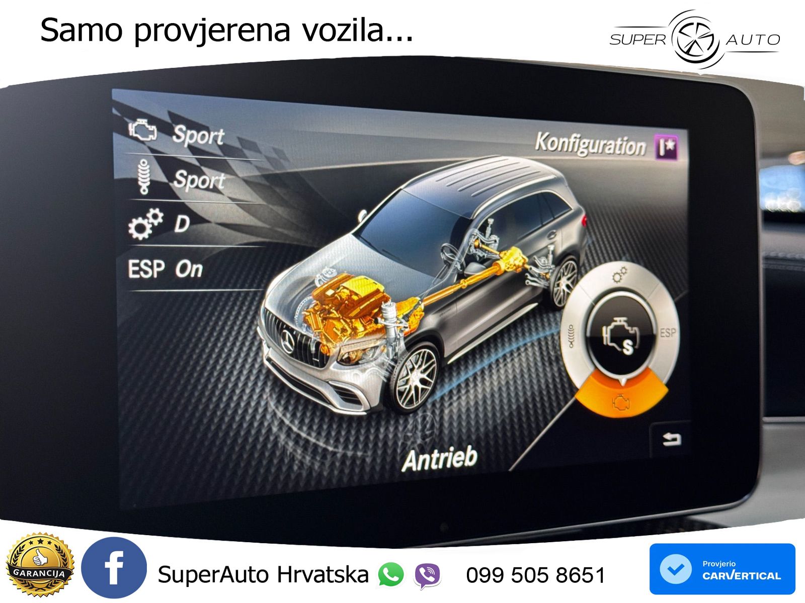 Mercedes AMG GLC 63 V8 (476 KS) 4MATIC+ MCT ZRAČNI+ACC+GR SJED+KAM+PANO