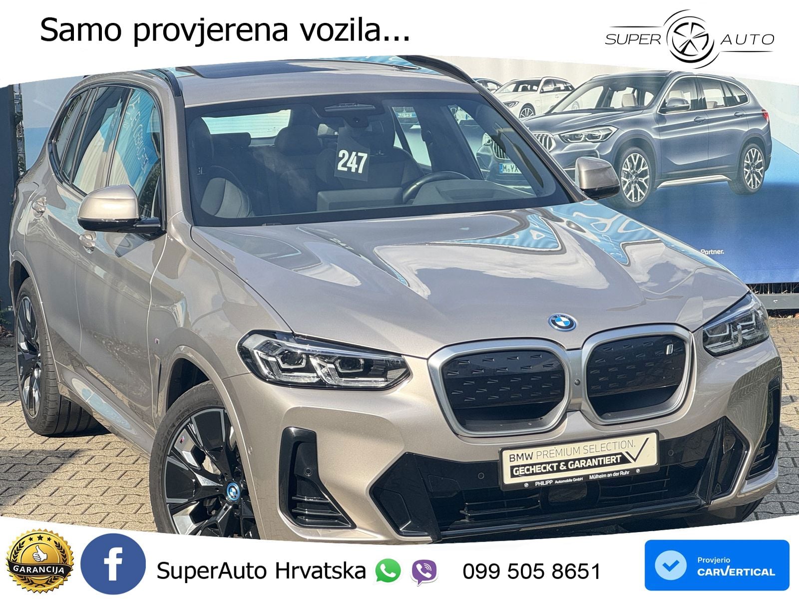 BMW iX3 80 kWh (286 KS) M Sport ACC+HEAD+GR SJED+360+PANO