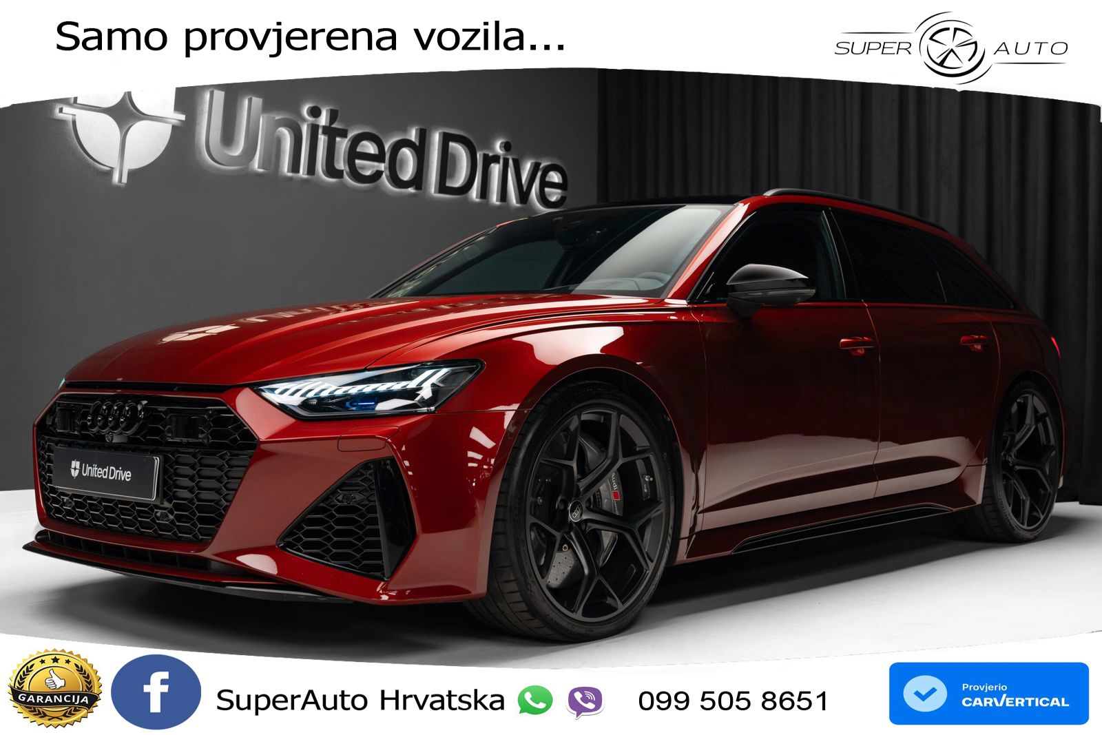 Audi RS6 Avant 4.0 TFSI V8 performance (630 KS)  quattro tiptronic LED+GR SJED+ACC