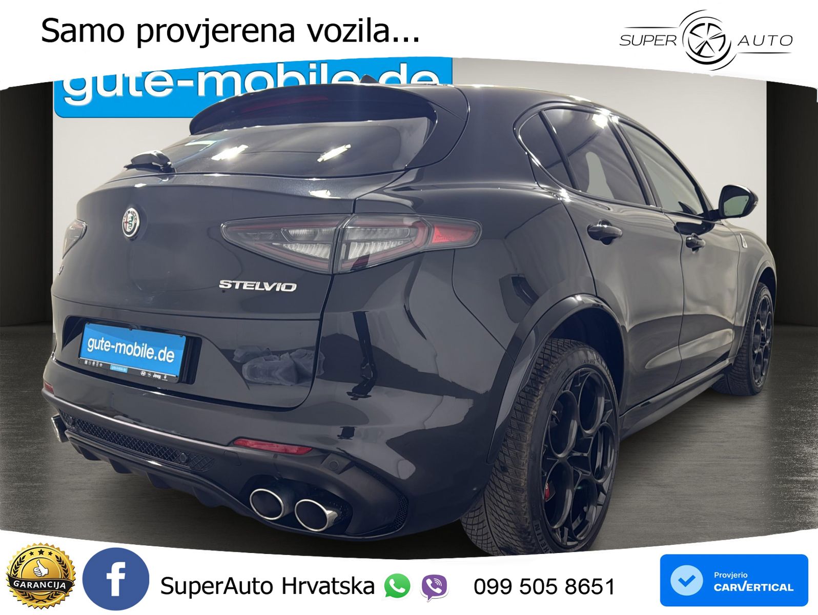 Alfa Romeo Stelvio Quadrifoglio 2.9 V6 Bi-Turbo (520 KS) Q4 Automatic LED+GR SJED+ACC