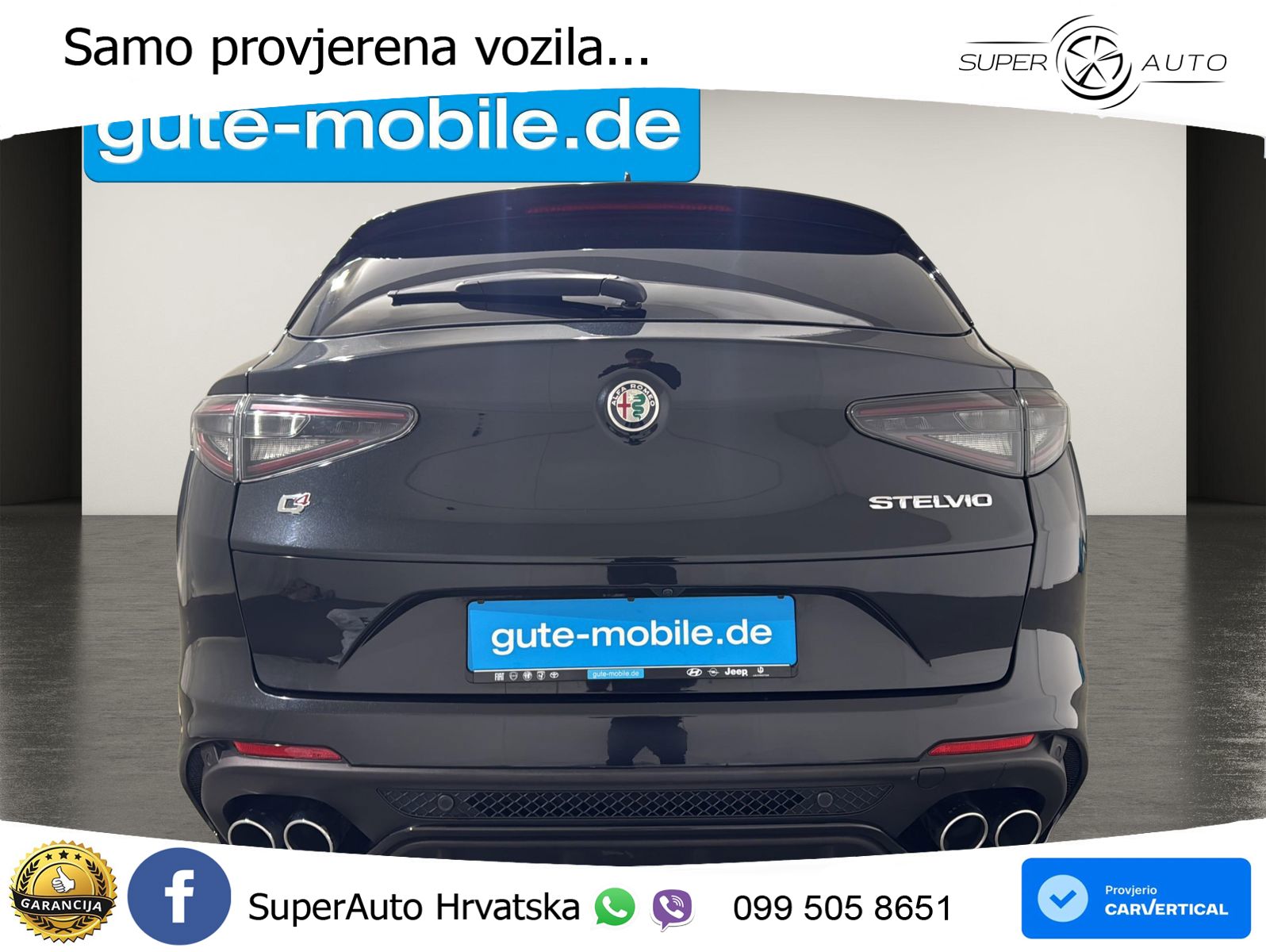 Alfa Romeo Stelvio Quadrifoglio 2.9 V6 Bi-Turbo (520 KS) Q4 Automatic LED+GR SJED+ACC