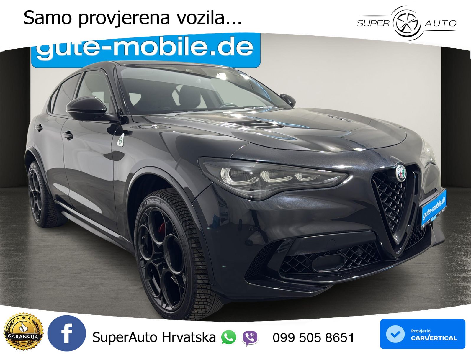 Alfa Romeo Stelvio Quadrifoglio 2.9 V6 Bi-Turbo (520 KS) Q4 Automatic LED+GR SJED+ACC
