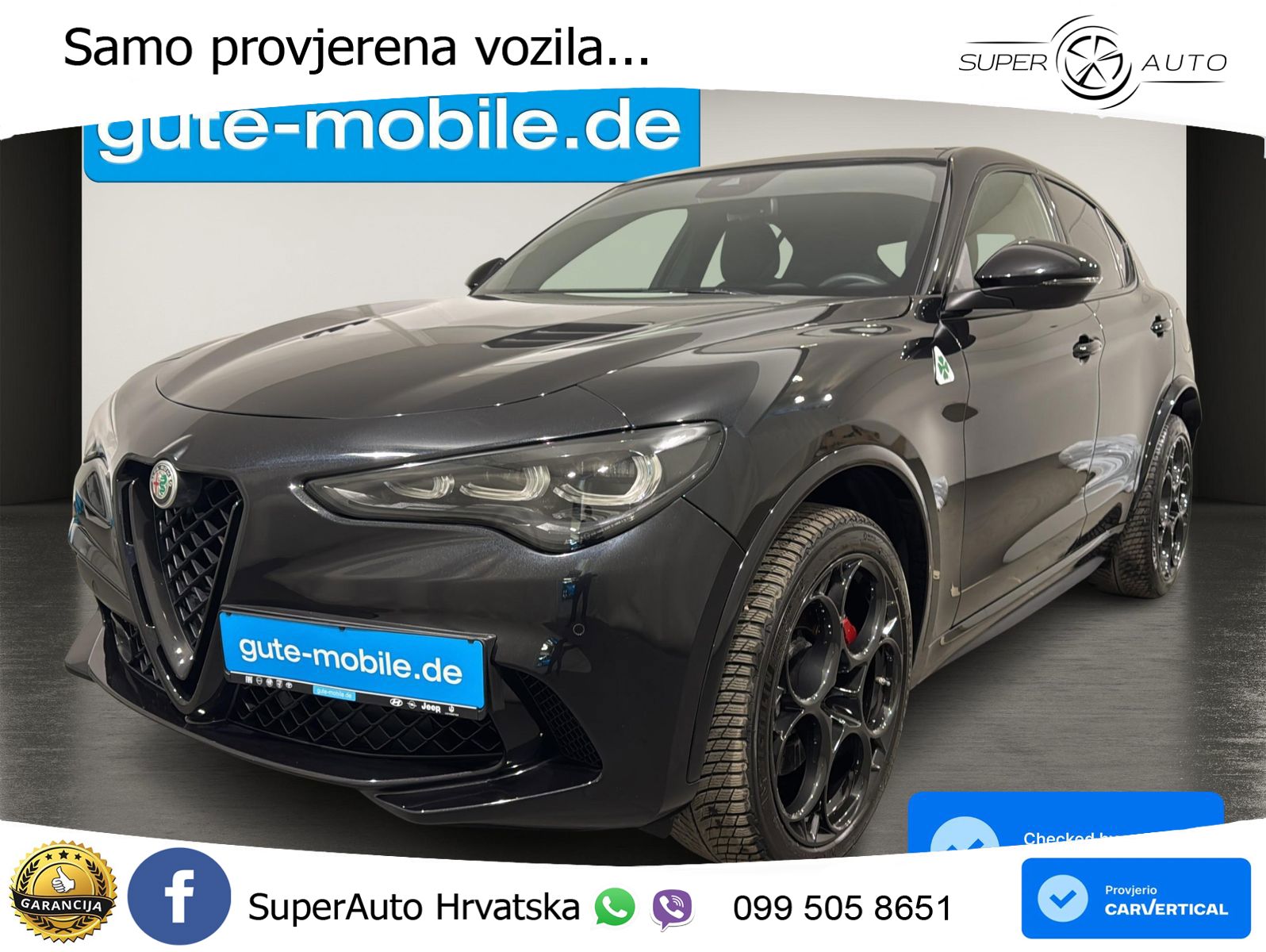 Alfa Romeo Stelvio Quadrifoglio 2.9 V6 Bi-Turbo (520 KS) Q4 Automatic LED+GR SJED+ACC