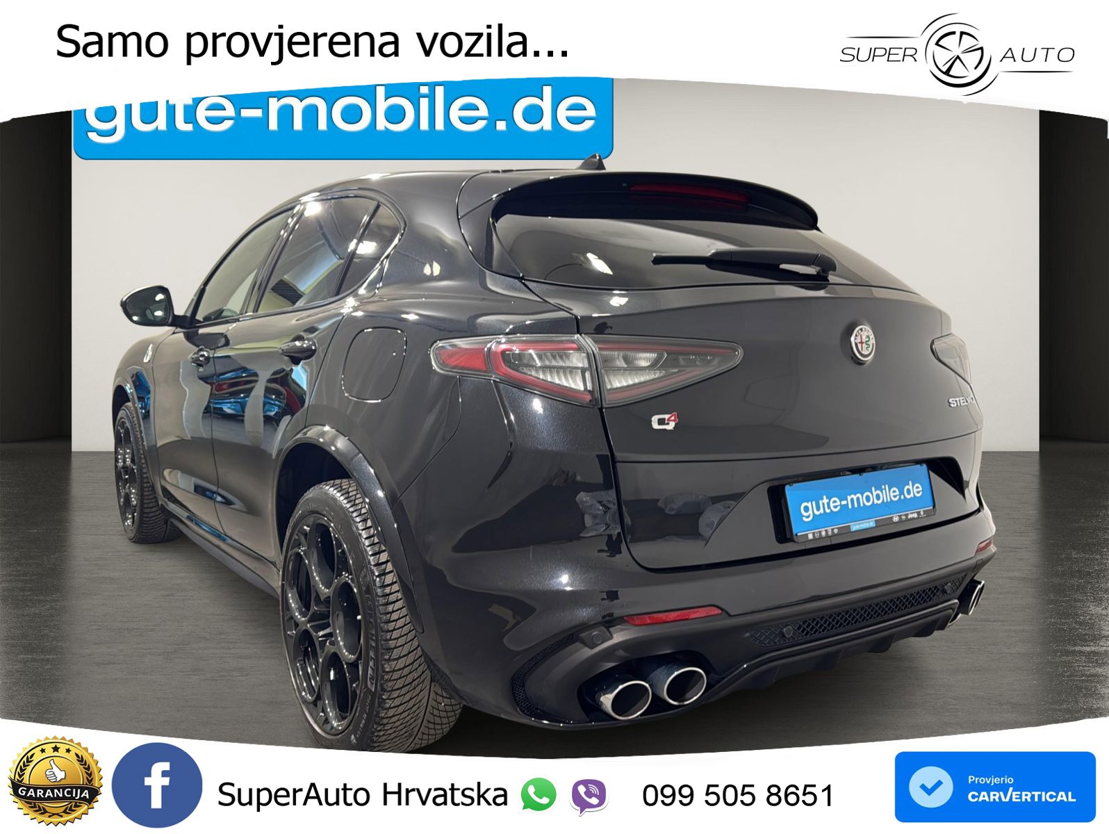 Alfa Romeo Stelvio Quadrifoglio 2.9 V6 Bi-Turbo (520 KS) Q4 Automatic LED+GR SJED+ACC