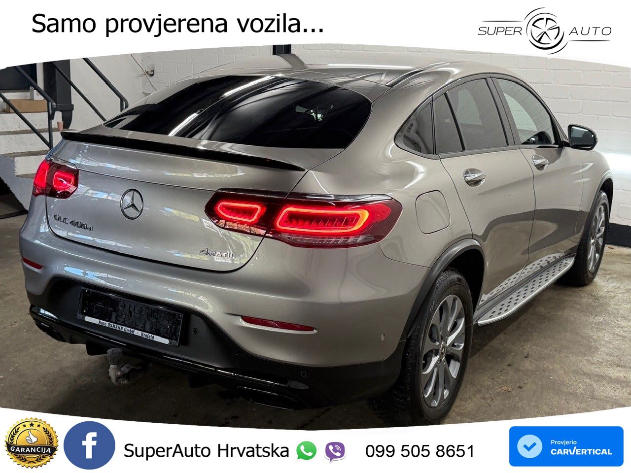 Mercedes GLC Coupe 400d (330 KS) 4MATIC 9G-TRONIC AMG ZRAČNI+ACC+4xGR SJED+KAM