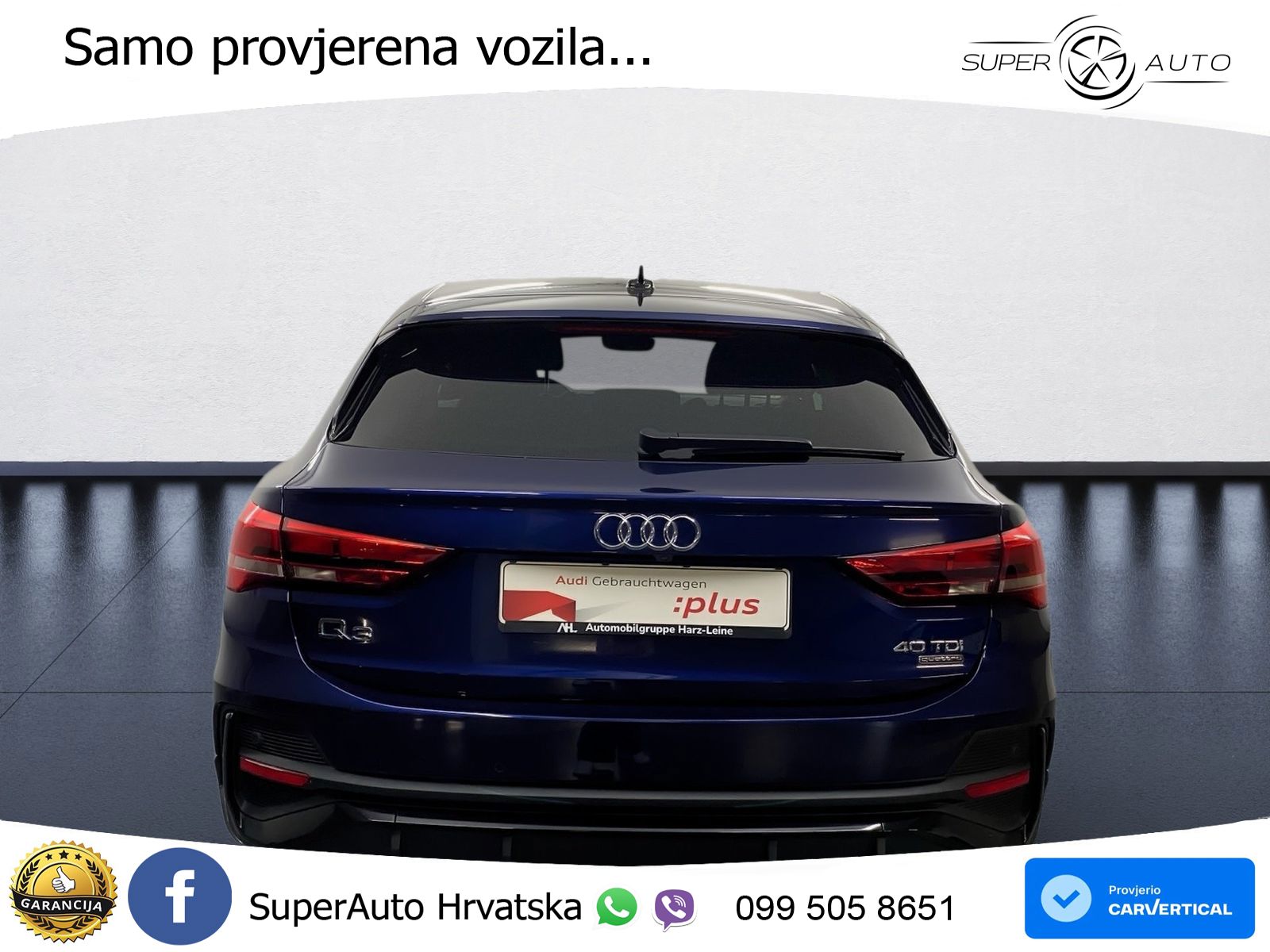 Audi Q3 Sportback 40 TDI (200 KS) quattro S tronic S line LED+GR SJED+ACC