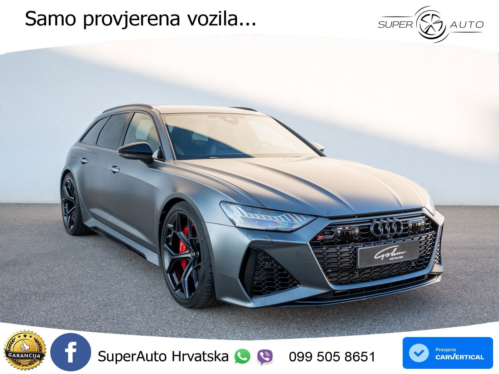 Audi RS6 Avant 4.0 TFSI V8 performance (630 KS)  quattro tiptronic ZRAČNI+ACC+GR SJED+KAM+PANO