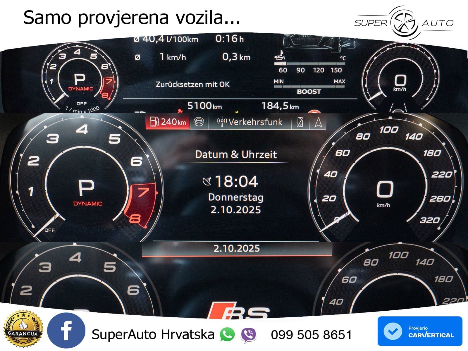 Audi RS6 Avant 4.0 TFSI V8 performance (630 KS)  quattro tiptronic ZRAČNI+ACC+GR SJED+KAM+PANO