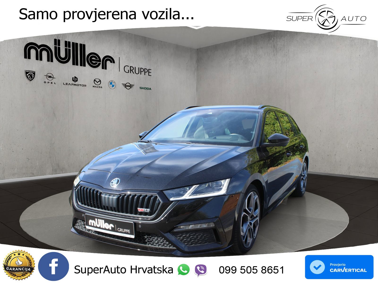 Škoda Octavia Combi RS 2.0 TDI (200 KS) 4x4 DSG LED+GR SJED+ACC