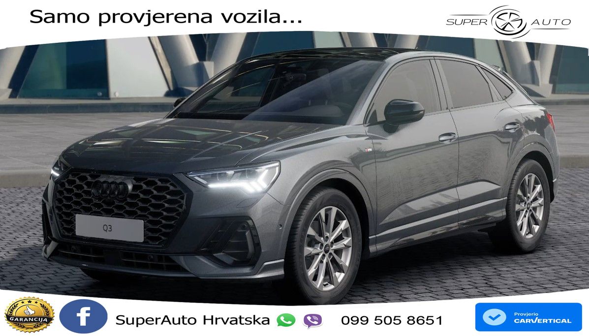 Audi Q3 Sportback 35 TDI (150 KS) S tronic S line LED+GR SJED+ACC